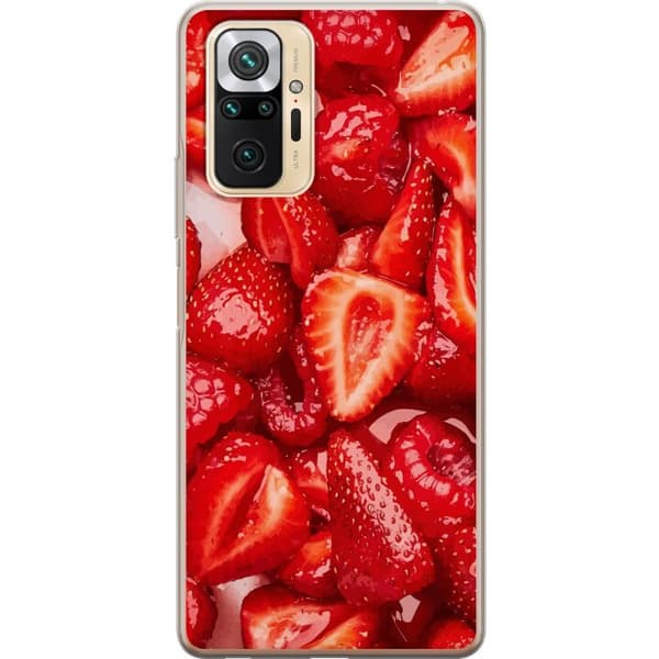 Xiaomi Redmi Note 10 Pro Läpinäkyvä kuori Mansikkakuviointi - makea motiivi kesäfiiliksellä