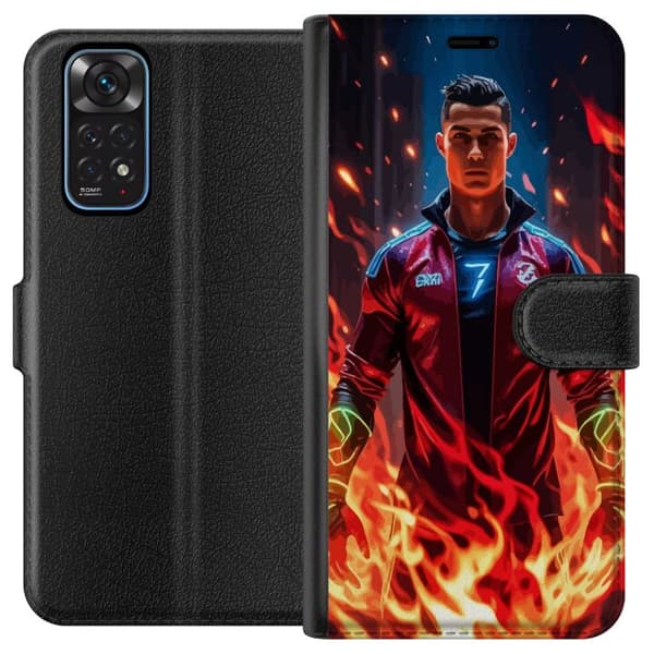 Xiaomi Redmi Note 11 Plånboksfodral Ronaldo Inferno – fotbollshjälte i eldflammor