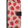 Miniatyrbild 3 av 3: Xiaomi Redmi Note 11 Plånboksfodral Strawberry Dreams – jordgubbsmönster i retrostil