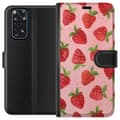 Miniatyrbild 1 av 3: Xiaomi Redmi Note 11 Plånboksfodral Strawberry Dreams – jordgubbsmönster i retrostil