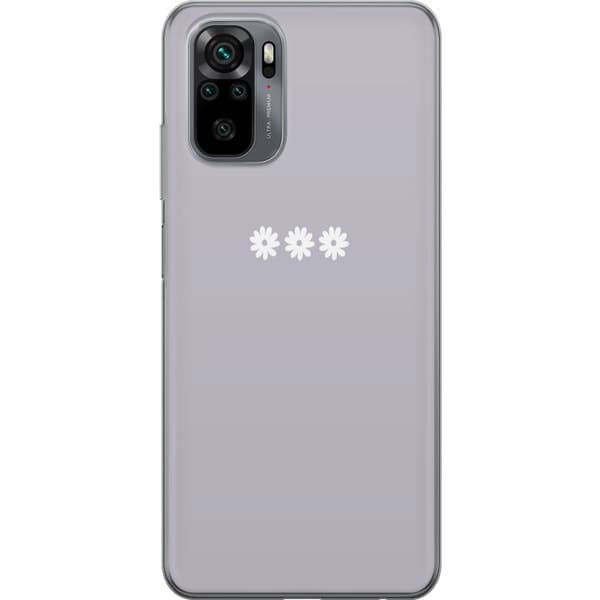 Xiaomi Redmi Note 10S Gjennomsiktig deksel Lilla Blomminimalisme - stilig blomstermotiv på lilla bakgrunn