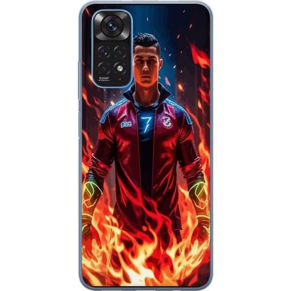 Xiaomi Redmi Note 11 Genomskinligt Skal Ronaldo Inferno – fotbollshjälte i eldflammor