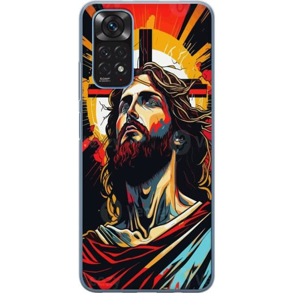Xiaomi Redmi Note 11 Gennemsigtig cover Jesus & Kort - religiøst motiv med dyb symbolik