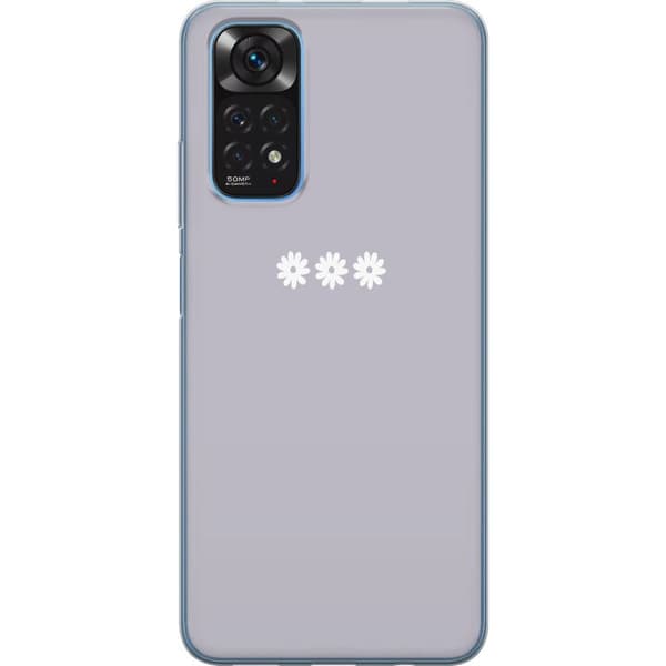 Xiaomi Redmi Note 11 Läpinäkyvä kuori Lila Blomminimalismi - tyylikäs kukkakuva lila taustalla
