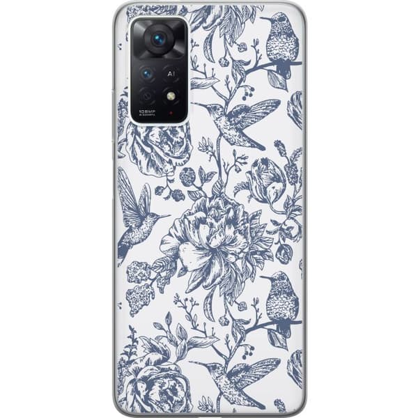 Xiaomi Redmi Note 11 Pro Gjennomsiktig deksel Blomster & Fugler - Romantiskt Vintage-stil Mønster