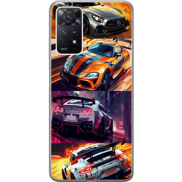 Xiaomi Redmi Note 11 Pro Gjennomsiktig deksel Rallyfeber - intensivt motiv med rallybiler