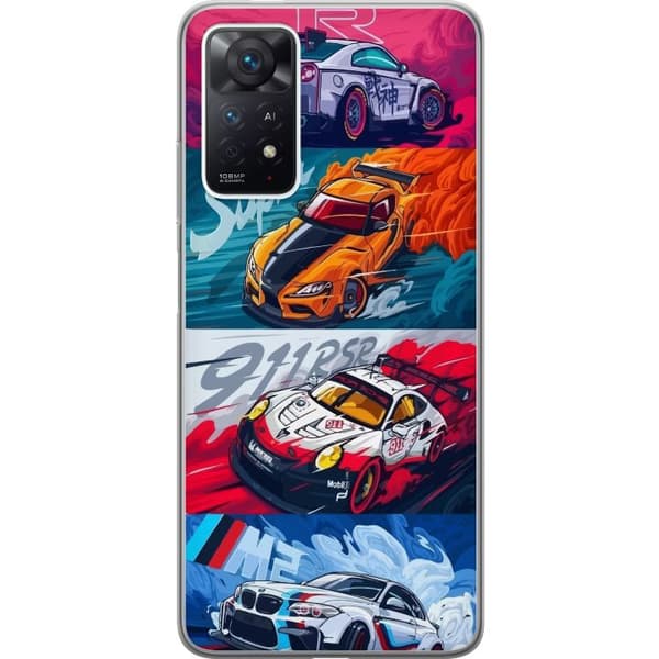 Xiaomi Redmi Note 11 Pro Gjennomsiktig deksel Fartfylte Biler - Tegnet Mønster med Action