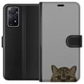 Pikkukuva 1 / 3: Xiaomi Redmi Note 11 Pro 5G Lompakkokotelo Harmaa kissan katse - tyylikäs kissa suunnittelu harmaalla taustalla
