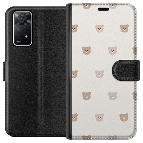 Xiaomi Redmi Note 11 Pro 5G Tegnebogsetui Teddybaggrund - søde teddybjørne mod en blød baggrund