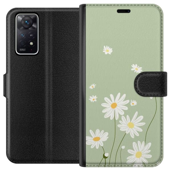 Xiaomi Redmi Note 11 Pro 5G Lommeboketui Prestekrager - blomstrete mønster i svensk sommerstil