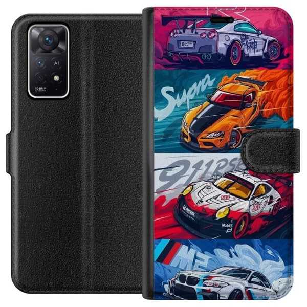 Xiaomi Redmi Note 11 Pro 5G Plånboksfodral Fartfyllda Bilar – tecknat mönster med action