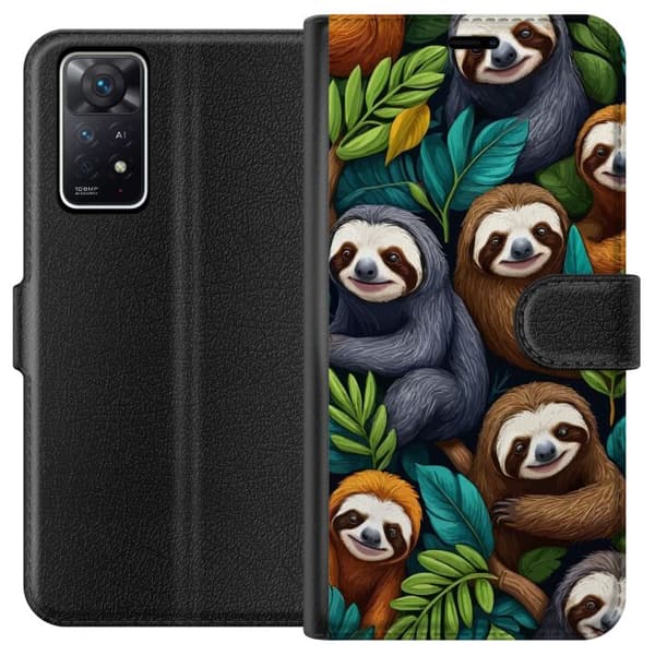 Xiaomi Redmi Note 11 Pro 5G Plånboksfodral Sengångarstil – avslappnat motiv med söt sengångare