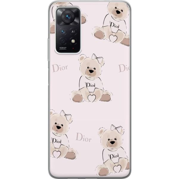 Xiaomi Redmi Note 11 Pro 5G Genomskinligt Skal Teddy Dior Vibes – lyxig nalle i fashionstil
