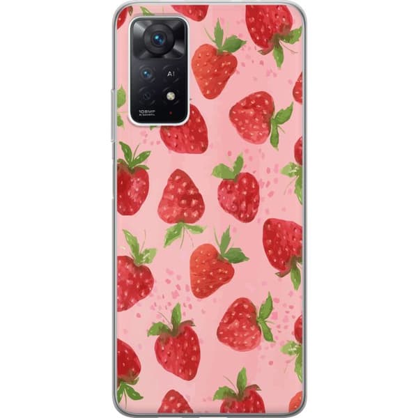 Xiaomi Redmi Note 11 Pro 5G Gennemsigtig cover Jordbærdrømme - Retro-stil jordbærmønster