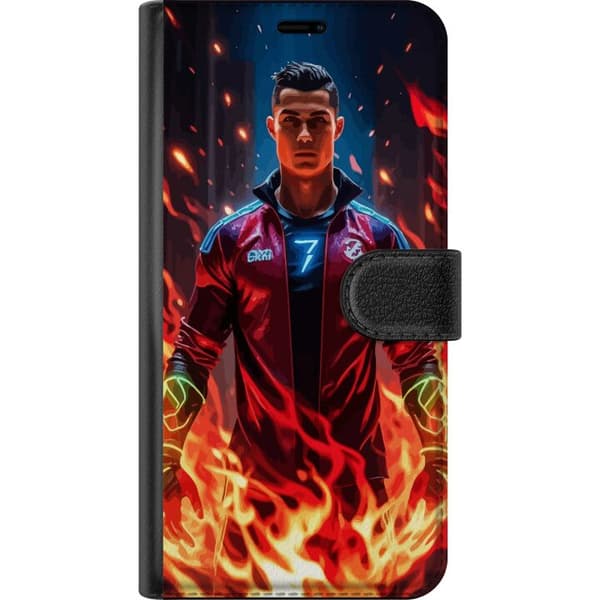 Xiaomi Redmi Note 12 Plånboksfodral Ronaldo Inferno – fotbollshjälte i eldflammor