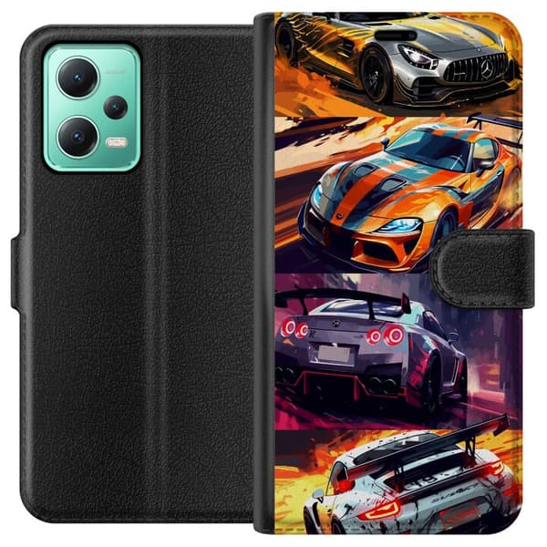 Xiaomi Redmi Note 12 Lommeboketui Rallyfeber - intensivt motiv med rallybiler