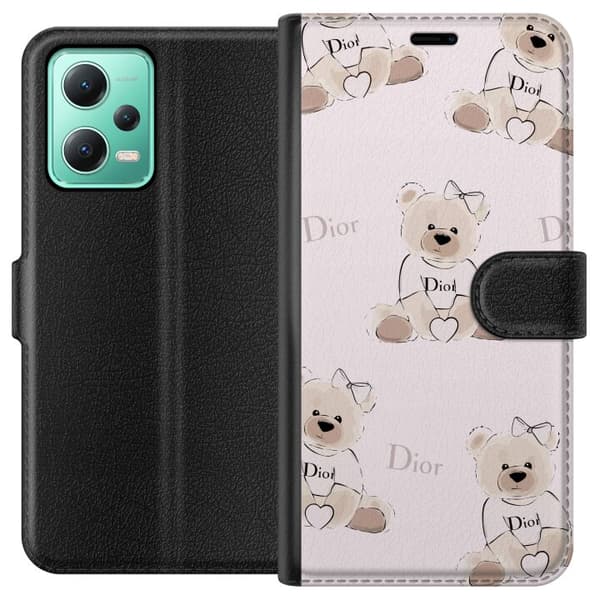 Xiaomi Redmi Note 12 Tegnebogsetui Teddy Dior Vibes - luksuriøs bamse i modetil