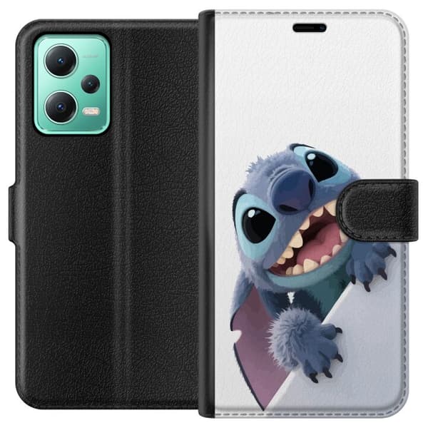 Xiaomi Redmi Note 12 Plånboksfodral Happy Stitch – glad figur med charmig uttryck