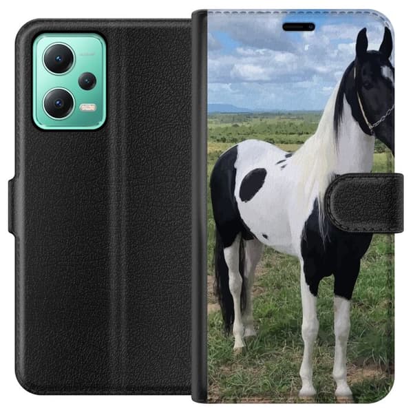 Xiaomi Redmi Note 12 Plånboksfodral Hästmagi – stiliserad häst i lugn färgskala
