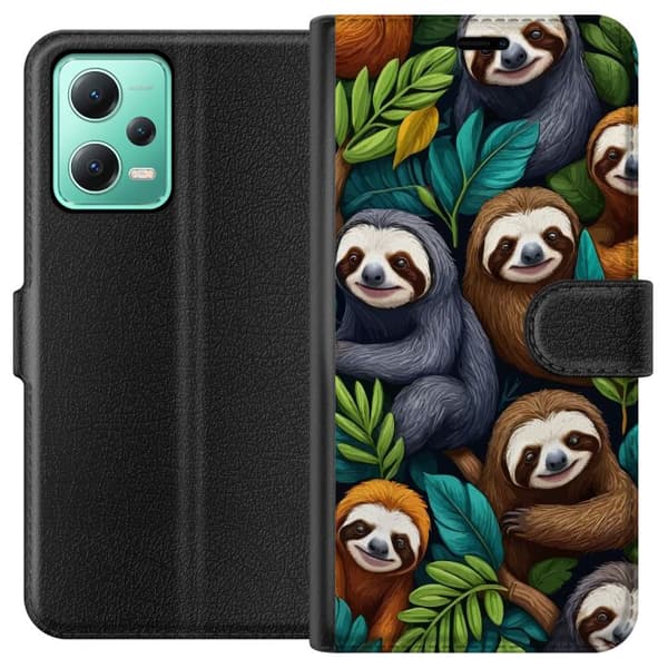 Xiaomi Redmi Note 12 Lommeboketui Sengångarstil - avslappet motiv med søt dovendyr