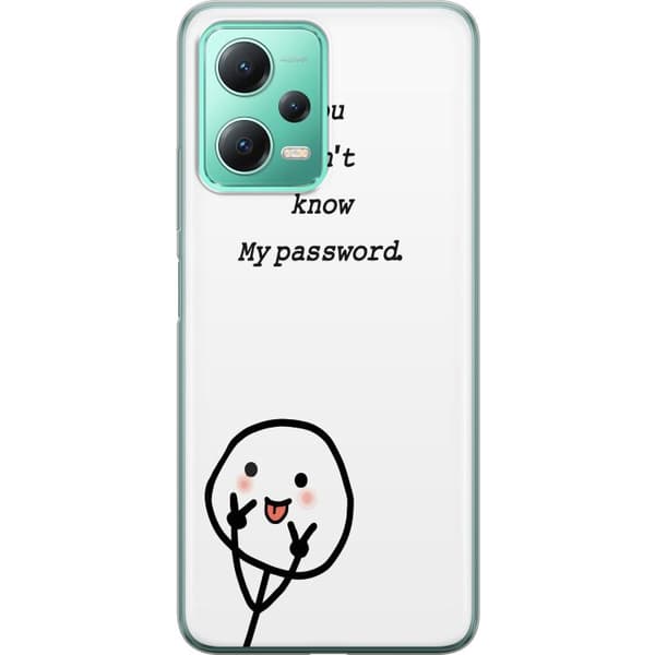 Xiaomi Redmi Note 12 Genomskinligt Skal You Don’t Know My Password – edgy textmotiv med attityd