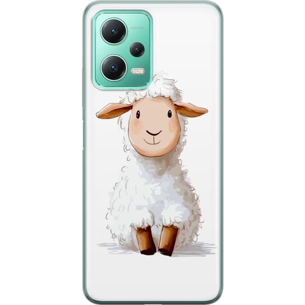 Xiaomi Redmi Note 12 Gjennomsiktig deksel  Søtt Lam - tegneseriestil for barn og babyprodukter