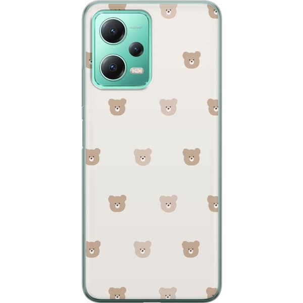 Xiaomi Redmi Note 12 Gjennomsiktig deksel Teddybakgrunn - søte teddybjørner mot en myk bakgrunn
