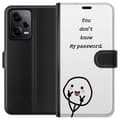 Miniatyrbild 1 av 3: Xiaomi Redmi Note 12 Pro Plånboksfodral You Don’t Know My Password – edgy textmotiv med attityd