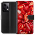 Miniatyrbild 1 av 3: Xiaomi Redmi Note 12 Pro Plånboksfodral Jordgubbsmönster – sött motiv med sommarkänsla