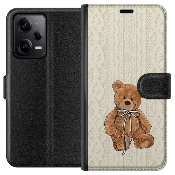 Xiaomi Redmi Note 12 Pro Plånboksfodral Liten Nalle – klassisk nalle i enkel design
