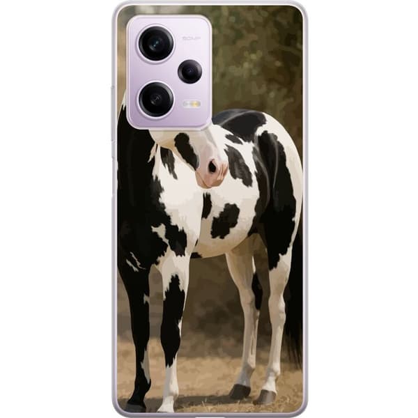 Xiaomi Redmi Note 12 Pro Gennemsigtig cover Smuk Hest - elegant illustration af hestemotiv
