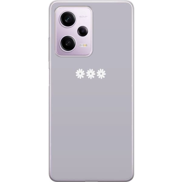 Xiaomi Redmi Note 12 Pro Gennemsigtig cover Lilla Blomminimalisme - stilfuldt blomstermotiv på lilla baggrund