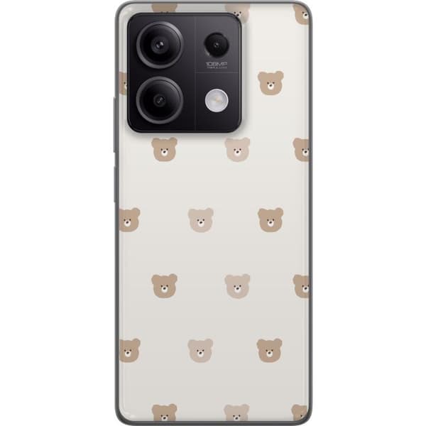 Xiaomi Redmi Note 13 Gjennomsiktig deksel Teddybakgrunn - søte teddybjørner mot en myk bakgrunn