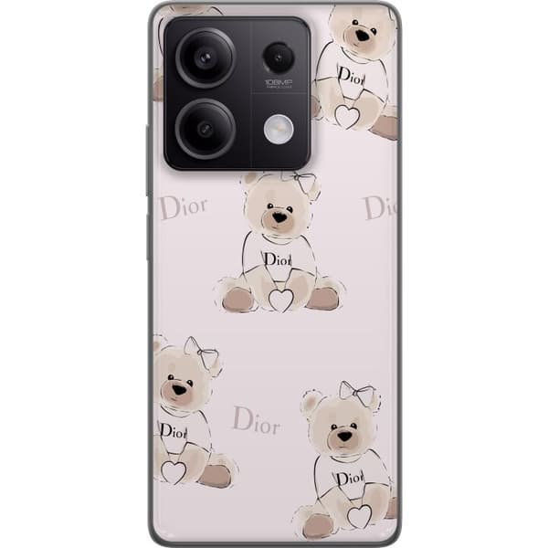 Xiaomi Redmi Note 13 Pro Gjennomsiktig deksel Teddy Dior Vibes - luksuriøs teddybjørn i motestil