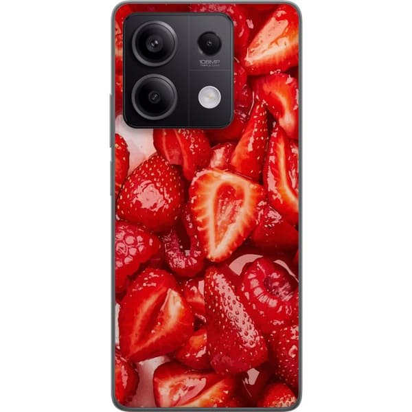 Xiaomi Redmi Note 13 Pro Genomskinligt Skal Jordgubbsmönster – sött motiv med sommarkänsla