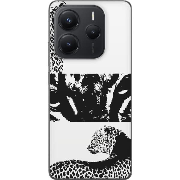 Xiaomi Redmi Note 14 Gjennomsiktig deksel Leopard Faces