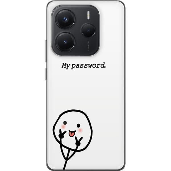 Xiaomi Redmi Note 14 Genomskinligt Skal You Don’t Know My Password – edgy textmotiv med attityd