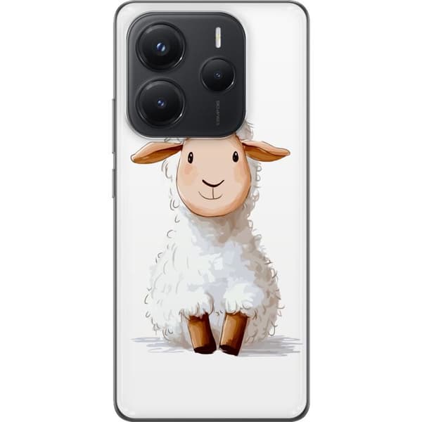 Xiaomi Redmi Note 14 Gjennomsiktig deksel  Søtt Lam - tegneseriestil for barn og babyprodukter
