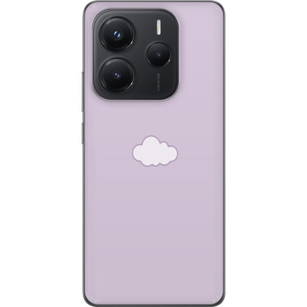 Xiaomi Redmi Note 14 Genomskinligt Skal Lila Moln – minimalistiskt moln på lila bakgrund