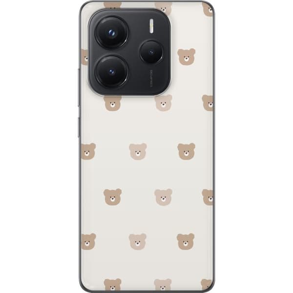 Xiaomi Redmi Note 14 Gjennomsiktig deksel Teddybakgrunn - søte teddybjørner mot en myk bakgrunn