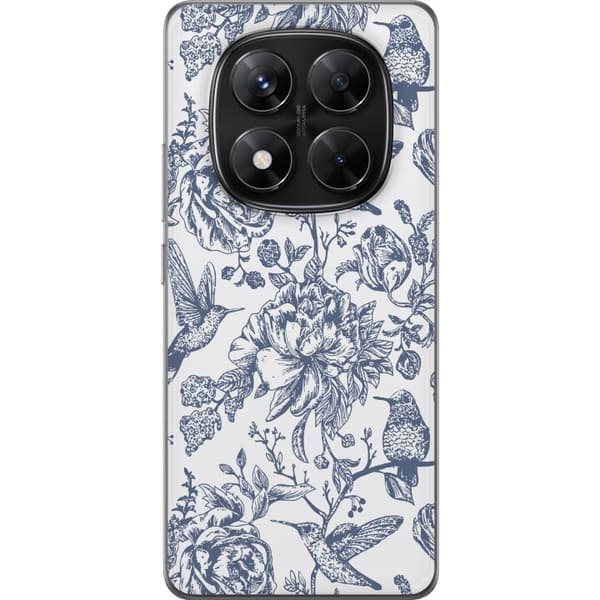 Xiaomi Redmi Note 14 Pro Gjennomsiktig deksel Blomster & Fugler - Romantiskt Vintage-stil Mønster