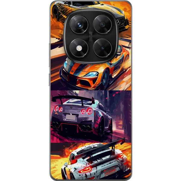 Xiaomi Redmi Note 14 Pro Genomskinligt Skal Rally Fever – fartfyllt motiv med rallybilar