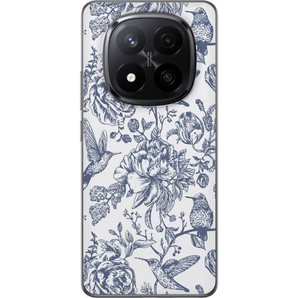 Xiaomi Redmi Note 14 Pro+ Genomskinligt Skal Blomster & Fåglar – romantiskt mönster i vintage-stil