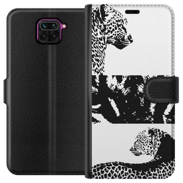 Xiaomi Redmi Note 9 Plånboksfodral Leopard Faces – trendigt mönster med leopardansikten