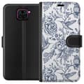 Pikkukuva 1 / 3: Xiaomi Redmi Note 9 Lompakkokotelo Kukat & Linnut - Romanttinen Vintage-tyylinen Kuviointi