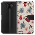 Pikkukuva 1 / 3: Xiaomi Redmi Note 9 Lompakkokotelo Marjat & Kukat - kuvio, jossa on sinisiä kukkia ja metsänmarjoja