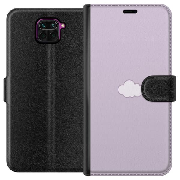 Xiaomi Redmi Note 9 Lompakkokotelo Lila Pilvi - minimalistinen pilvi lila taustalla