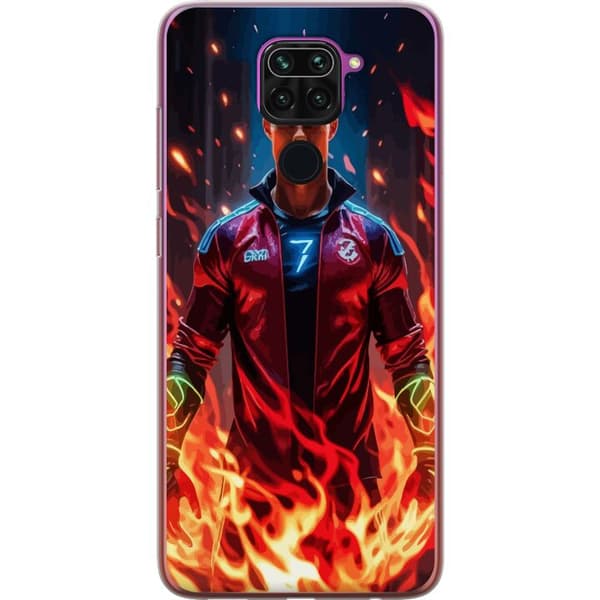 Xiaomi Redmi Note 9 Genomskinligt Skal Ronaldo Inferno – fotbollshjälte i eldflammor