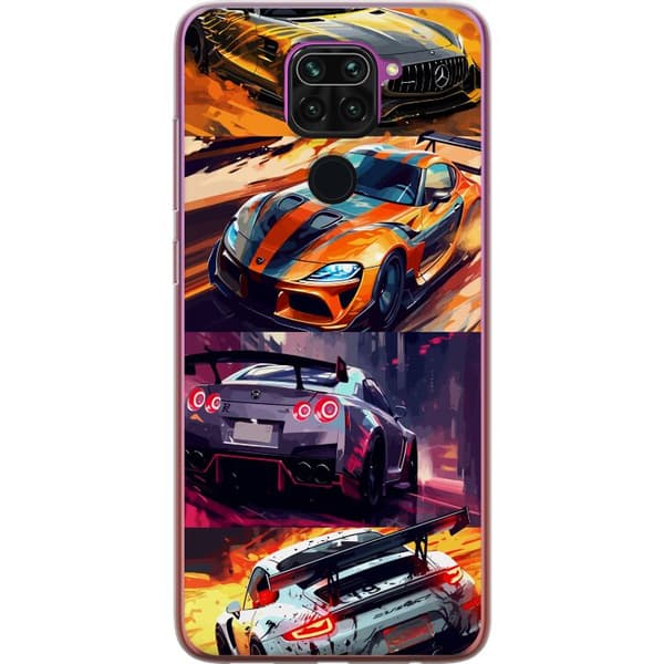 Xiaomi Redmi Note 9 Läpinäkyvä kuori Ralli kuume - vauhdikas teema ralliautoilla