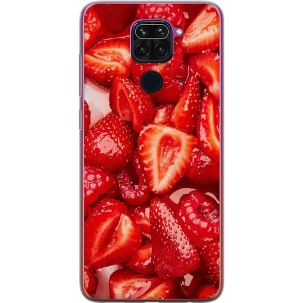 Xiaomi Redmi Note 9 Gennemsigtig cover Jordbærmønster - sødt motiv med sommerstemning